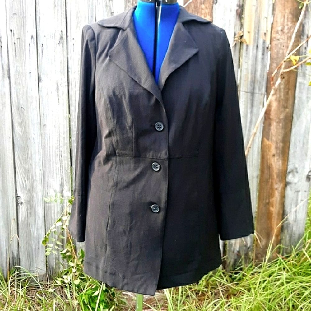 Lane Bryant Dark Gray Jacket Blazer Curvy Plus 16